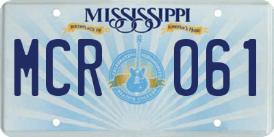 MS license plate MCR061