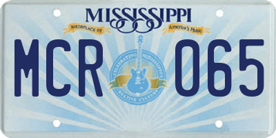 MS license plate MCR065