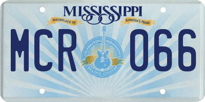 MS license plate MCR066