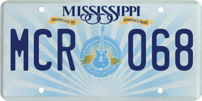MS license plate MCR068