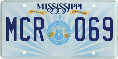 MS license plate MCR069
