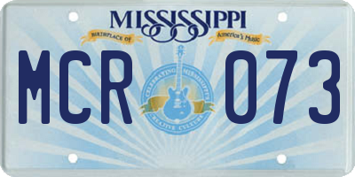 MS license plate MCR073
