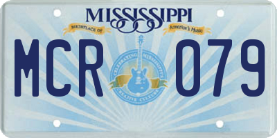 MS license plate MCR079