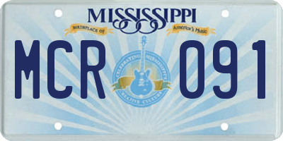 MS license plate MCR091