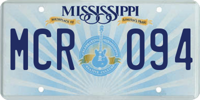 MS license plate MCR094