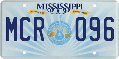 MS license plate MCR096