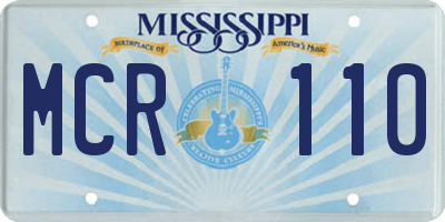 MS license plate MCR110