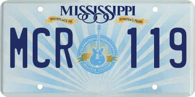 MS license plate MCR119