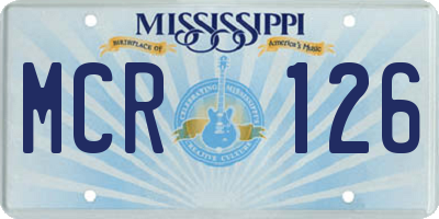 MS license plate MCR126