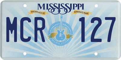 MS license plate MCR127