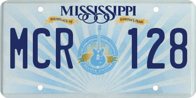 MS license plate MCR128
