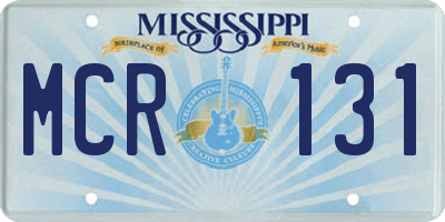 MS license plate MCR131