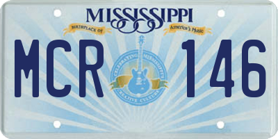 MS license plate MCR146