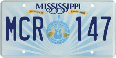 MS license plate MCR147