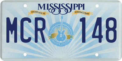 MS license plate MCR148