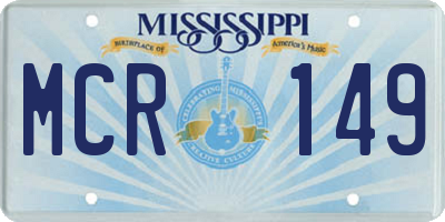 MS license plate MCR149