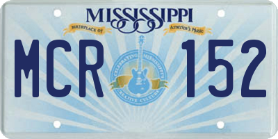 MS license plate MCR152