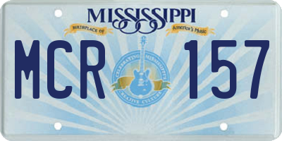 MS license plate MCR157