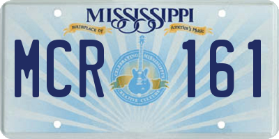 MS license plate MCR161