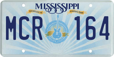 MS license plate MCR164
