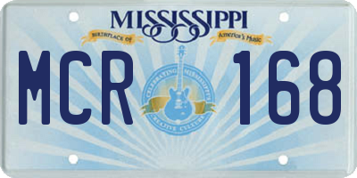 MS license plate MCR168