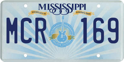 MS license plate MCR169