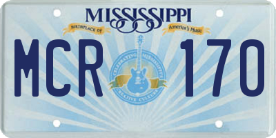 MS license plate MCR170
