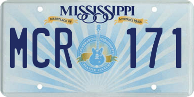 MS license plate MCR171