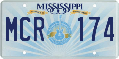 MS license plate MCR174