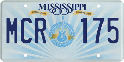 MS license plate MCR175