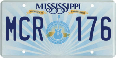 MS license plate MCR176