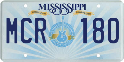 MS license plate MCR180