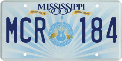 MS license plate MCR184