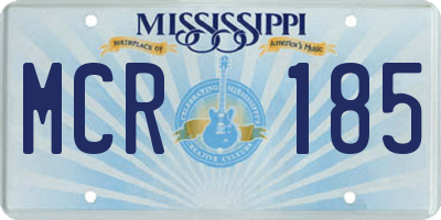MS license plate MCR185