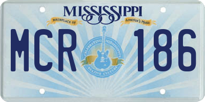 MS license plate MCR186