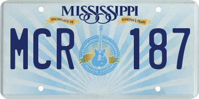 MS license plate MCR187