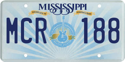 MS license plate MCR188