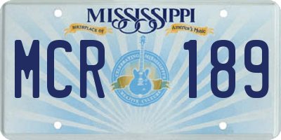 MS license plate MCR189
