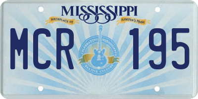 MS license plate MCR195
