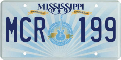 MS license plate MCR199