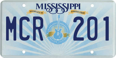 MS license plate MCR201