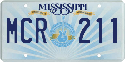 MS license plate MCR211