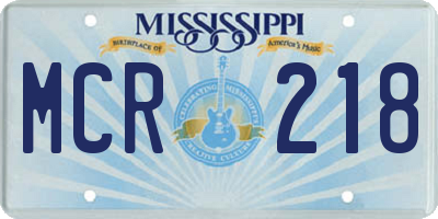 MS license plate MCR218