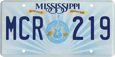 MS license plate MCR219