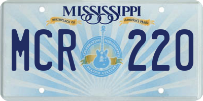 MS license plate MCR220