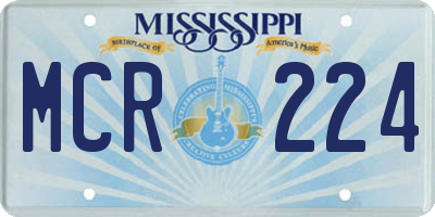 MS license plate MCR224