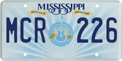 MS license plate MCR226