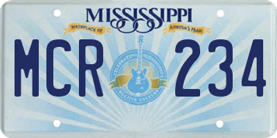 MS license plate MCR234