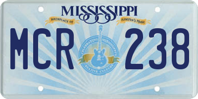 MS license plate MCR238