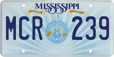 MS license plate MCR239